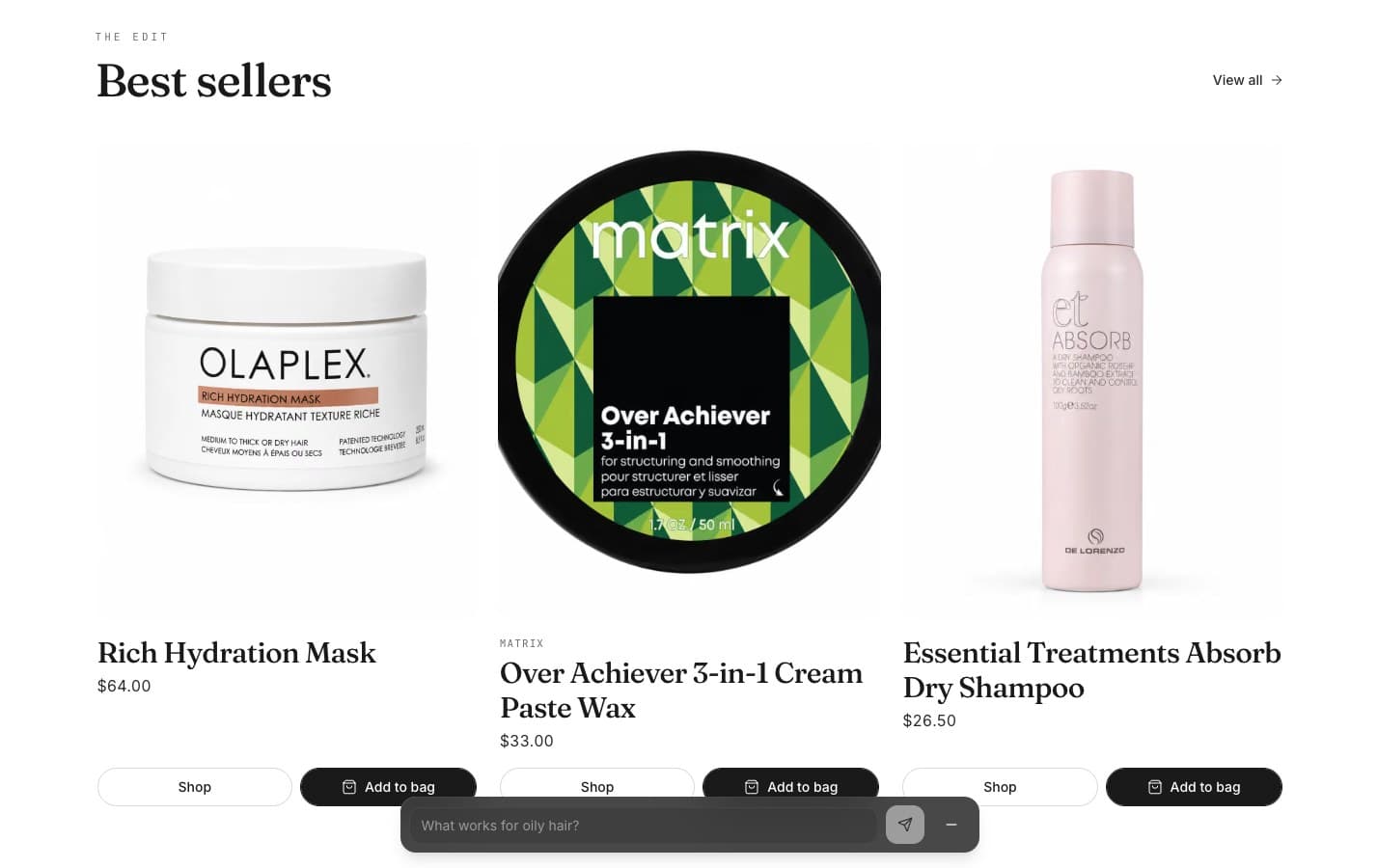 The emorra.com.au best sellers shelf of products.
